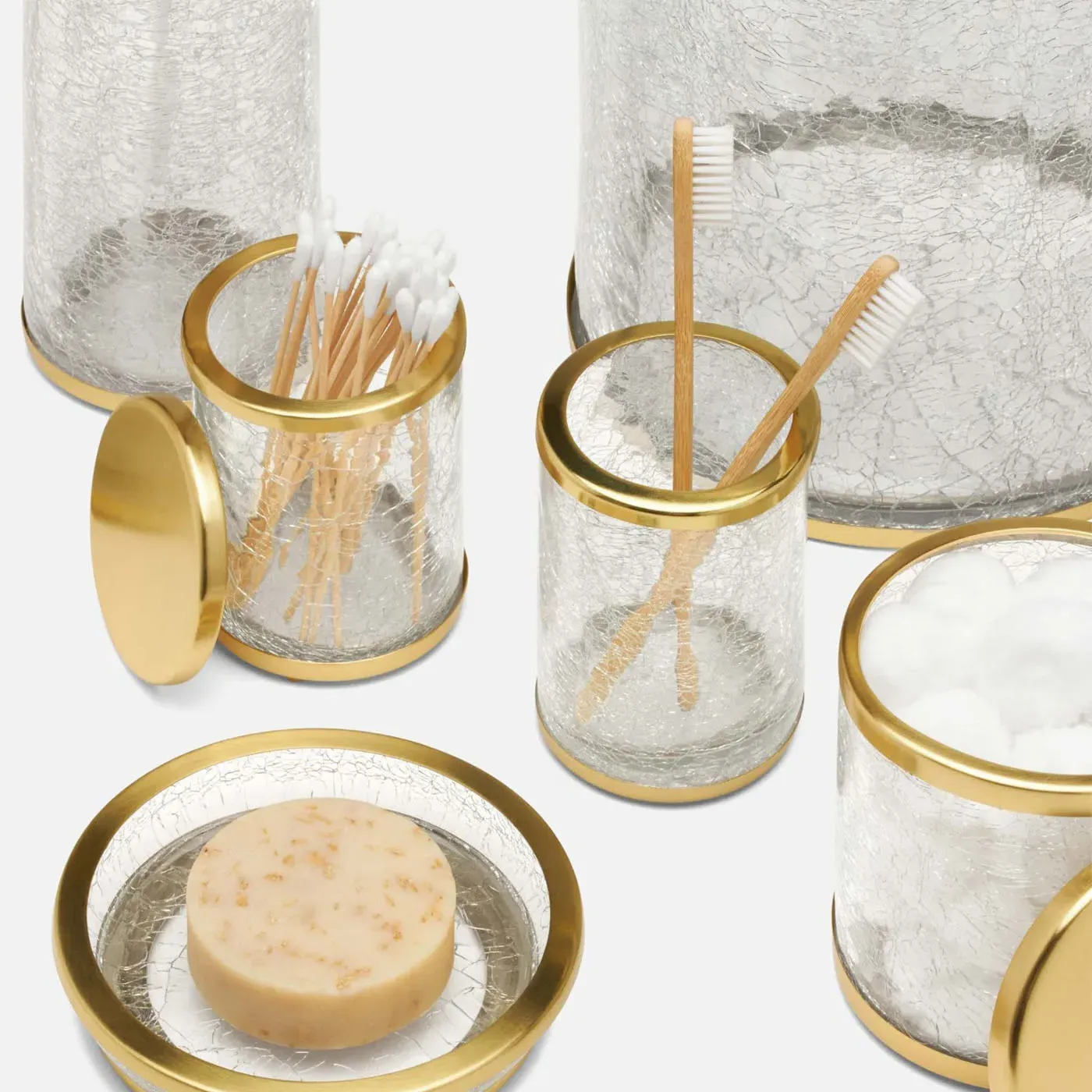Pomaria Small Canister - Gold, Glass