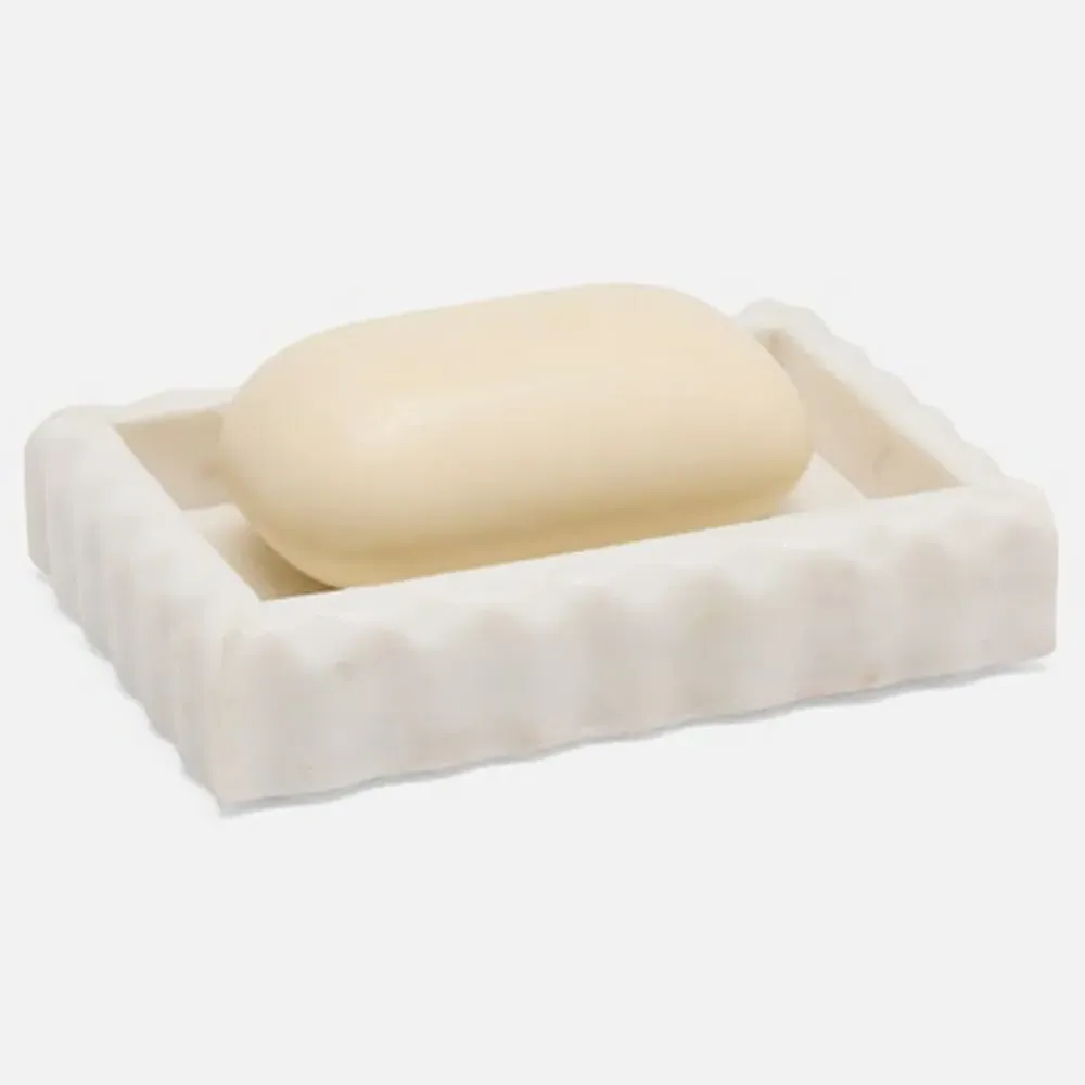 Proviso Fluted Soap Dish - White, Marble