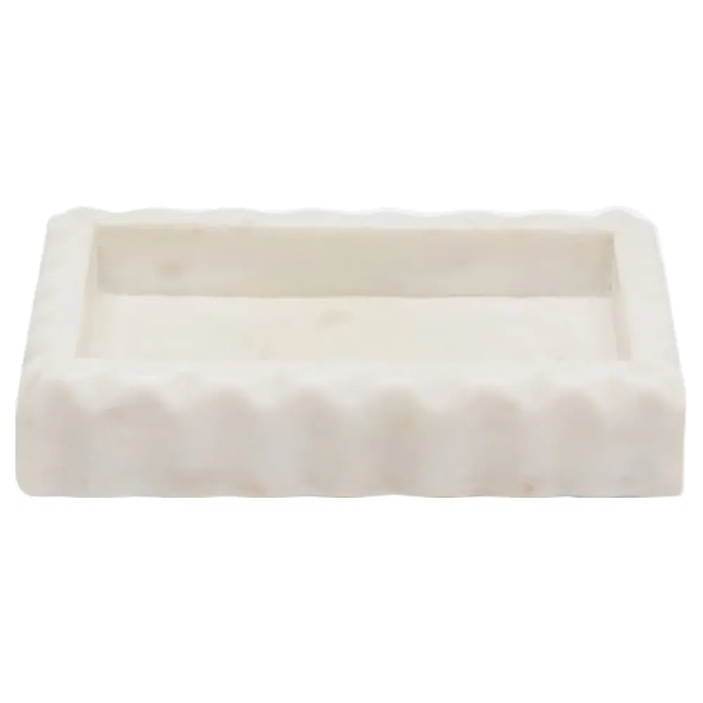 Proviso Fluted Soap Dish - White, Marble image
