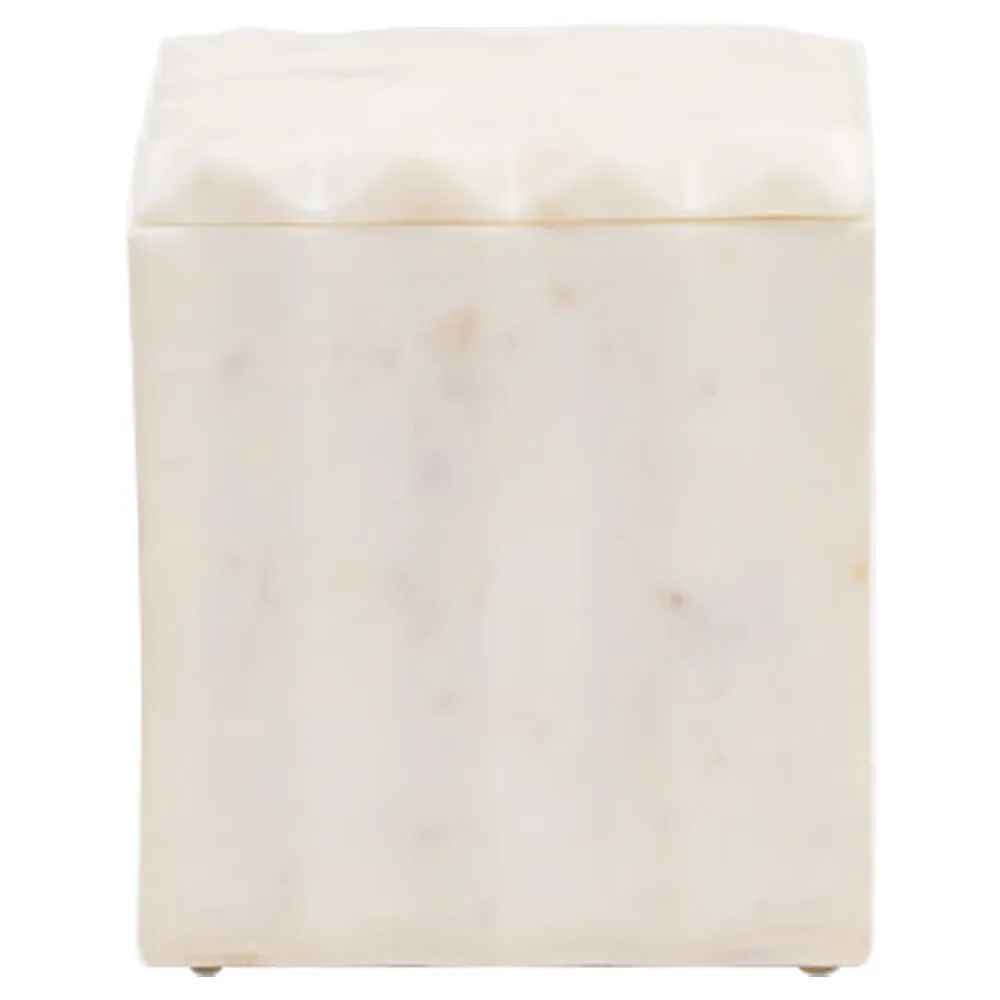 Proviso Large Fluted Canister - White, Marble