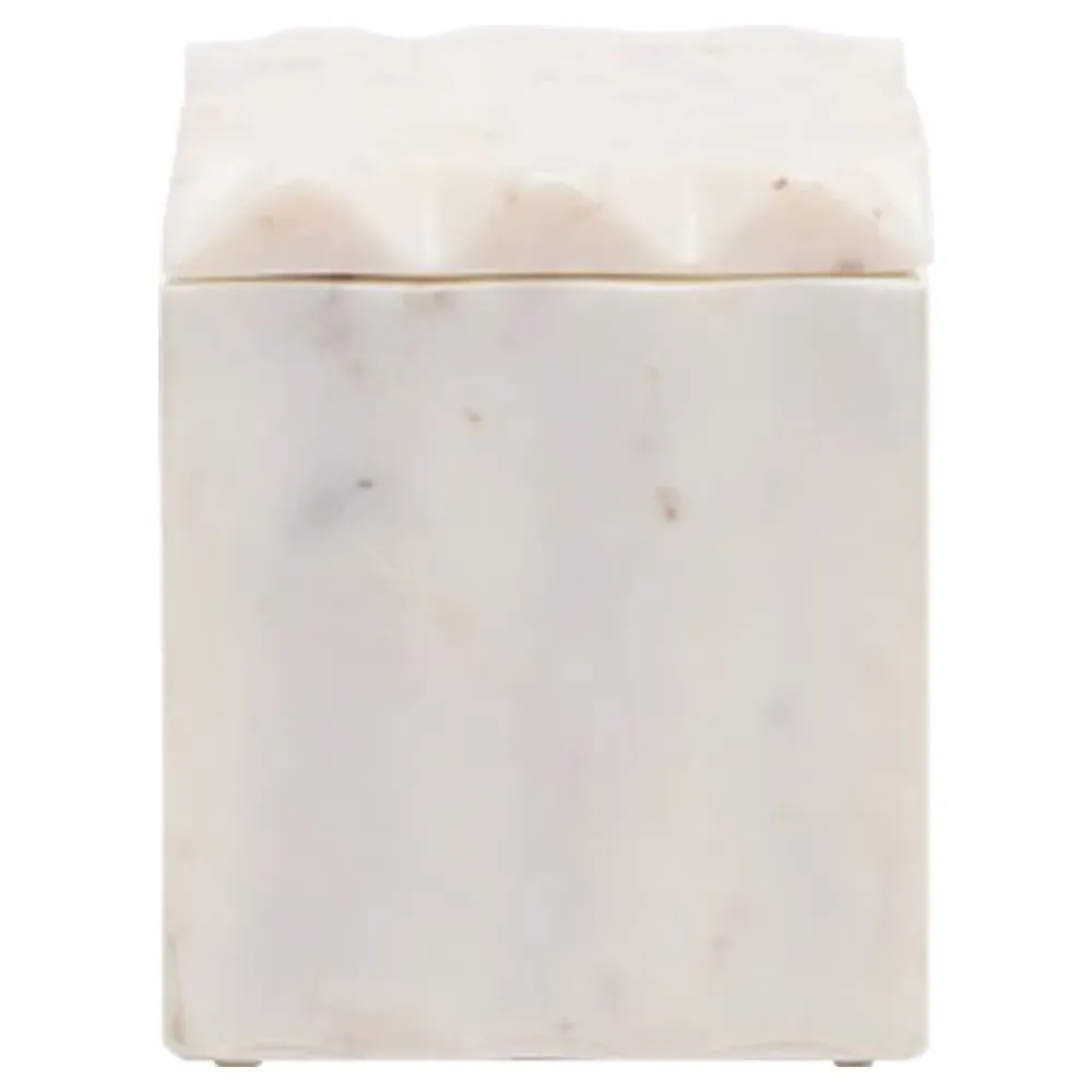Proviso Small Fluted Canister - White, Marble