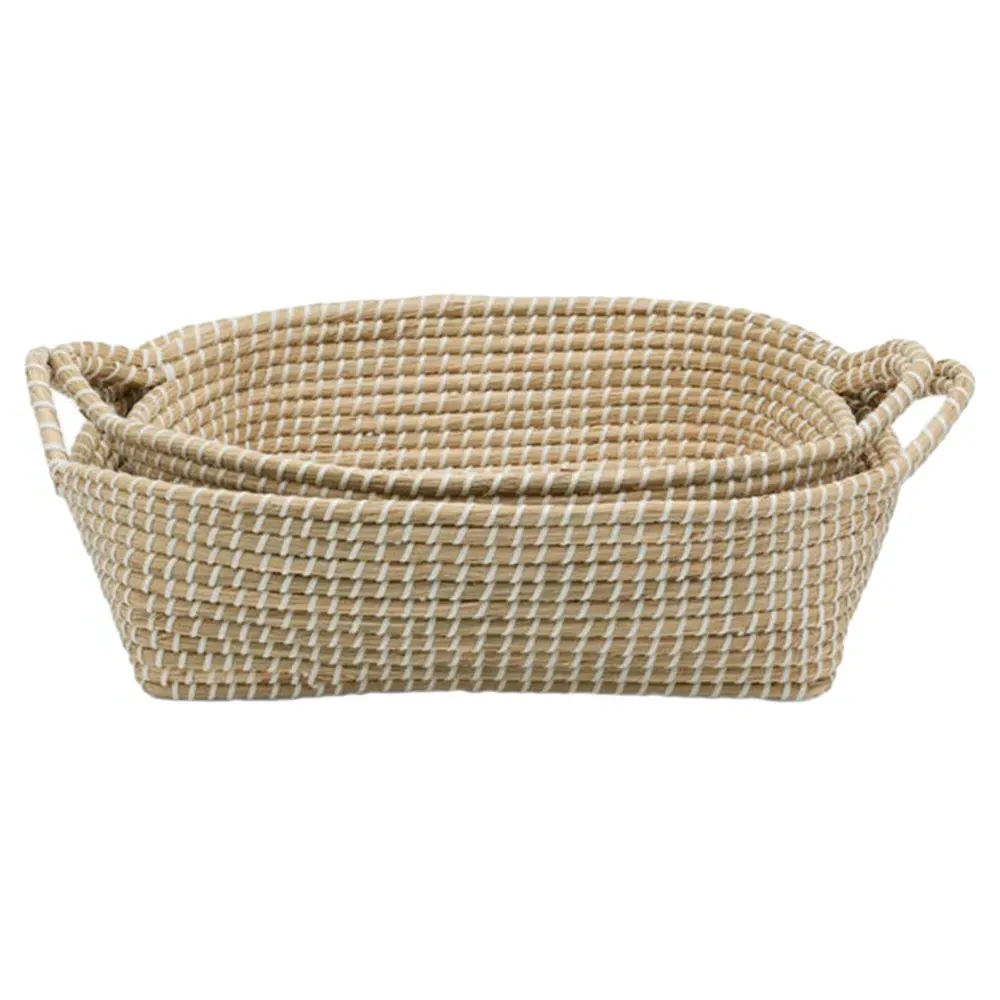 Roslyn Basket Set of 2 - Natural, Seagrass