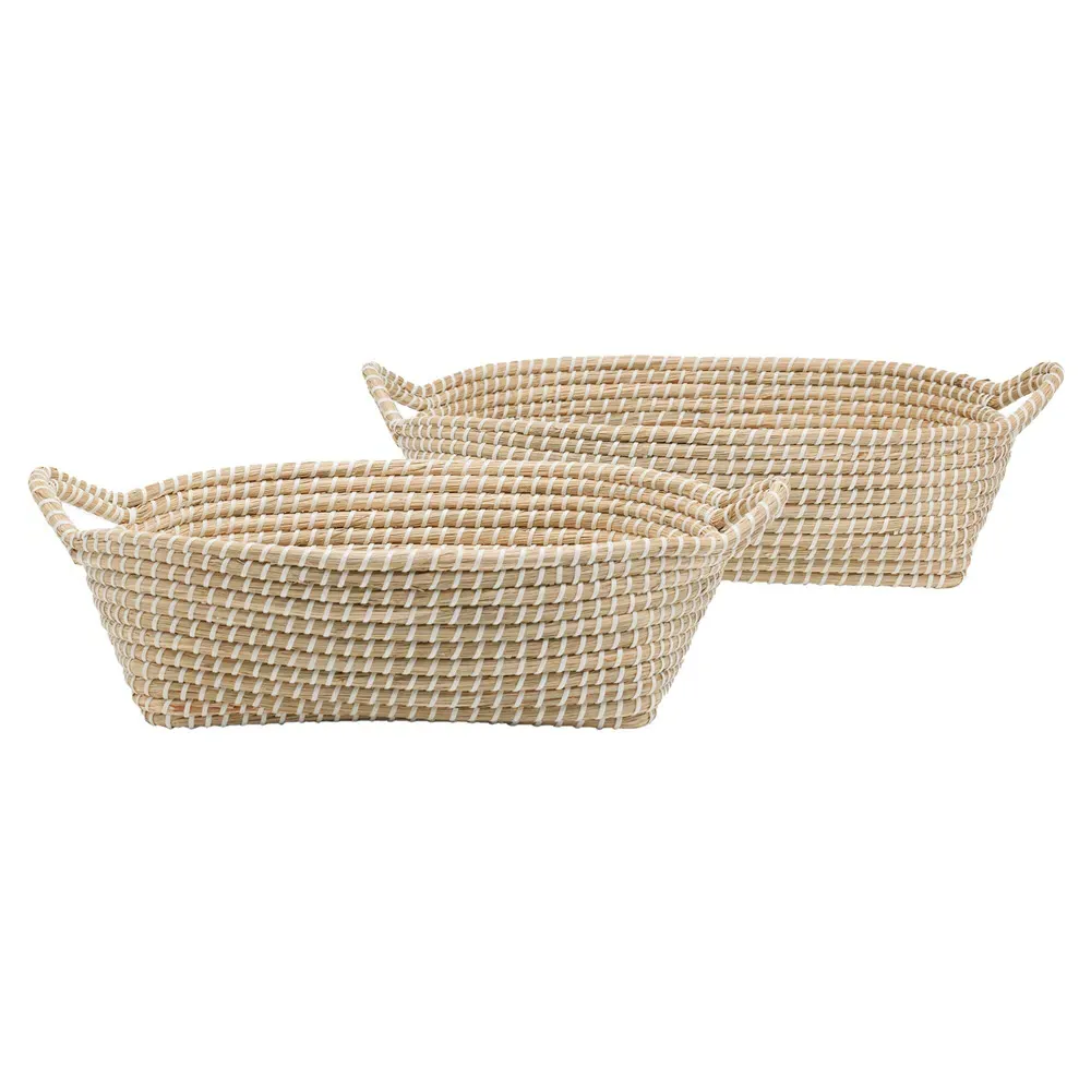Roslyn Basket Set of 2 - Natural, Seagrass