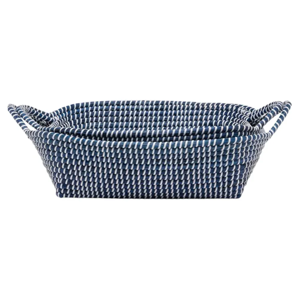 Roslyn Basket Set of 2 - Navy, Seagrass