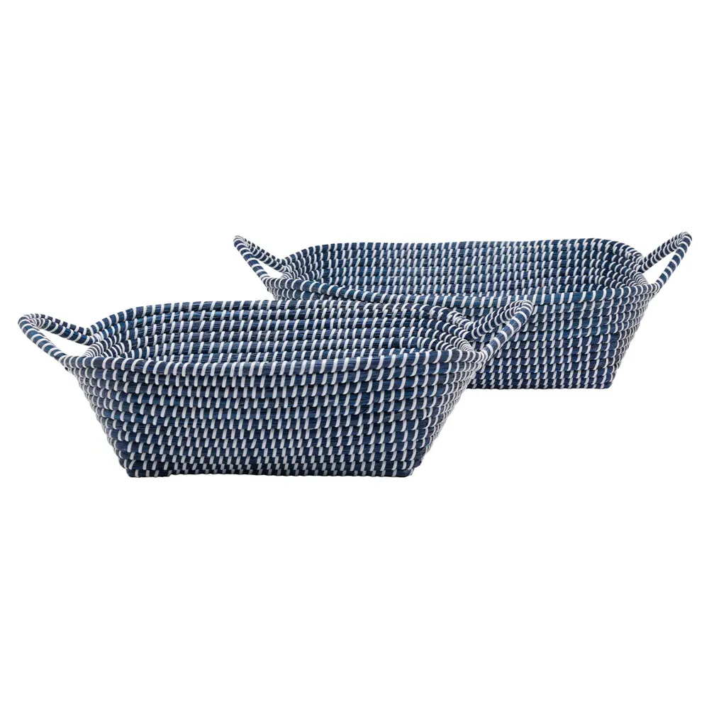 Roslyn Basket Set of 2 - Navy, Seagrass