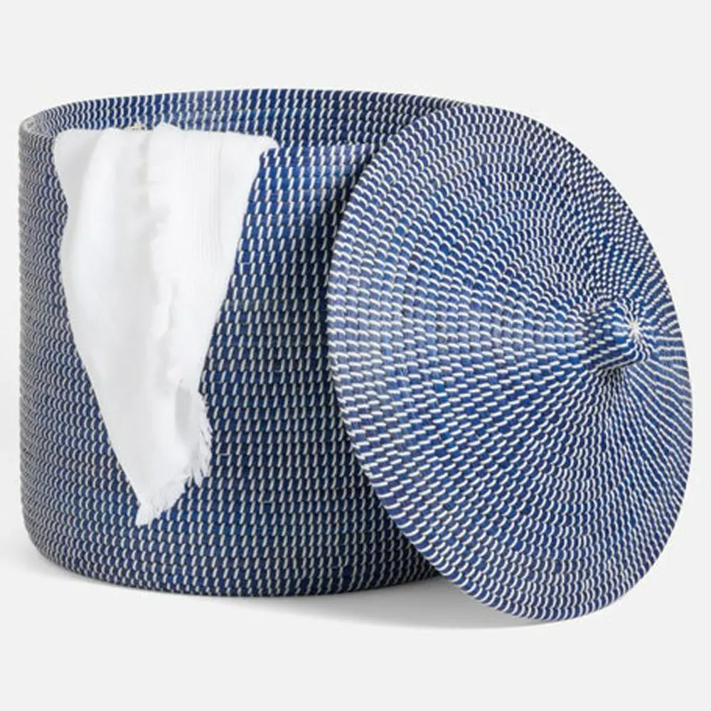 Roslyn Large Hamper - Navy, Seagrass