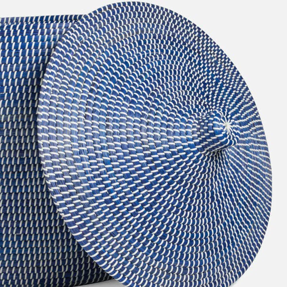 Roslyn Large Hamper - Navy, Seagrass