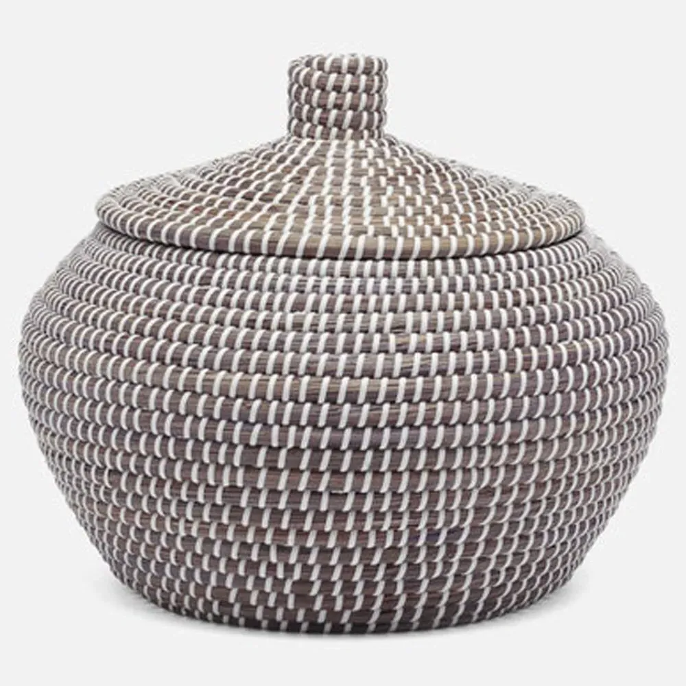 Roslyn Round Basket Set of 2 - Grey, Seagrass