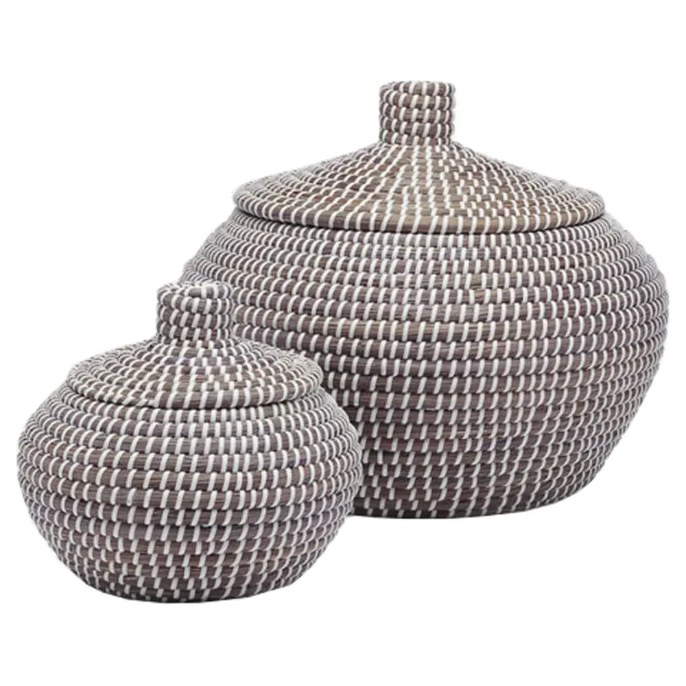 Roslyn Round Basket Set of 2 - Grey, Seagrass image