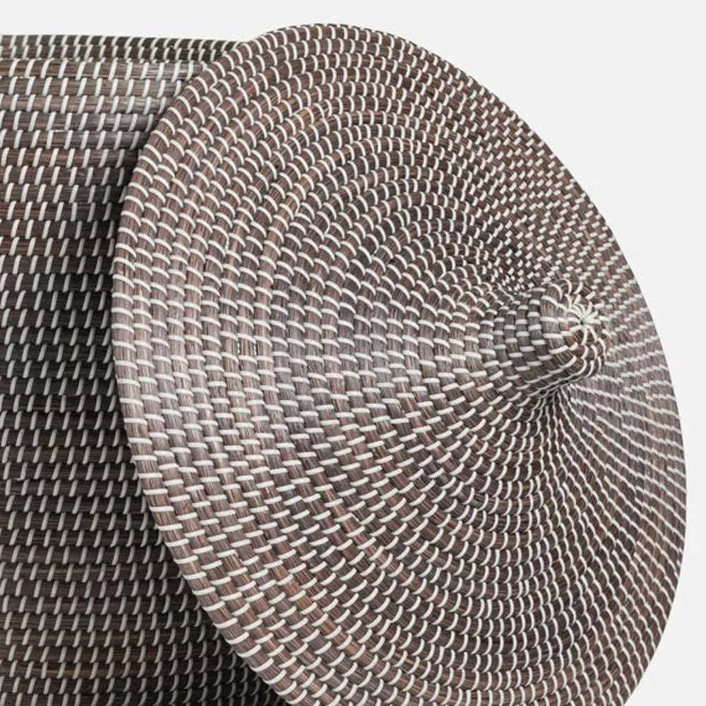 Roslyn Woven Seagrass Hamper Large - Grey