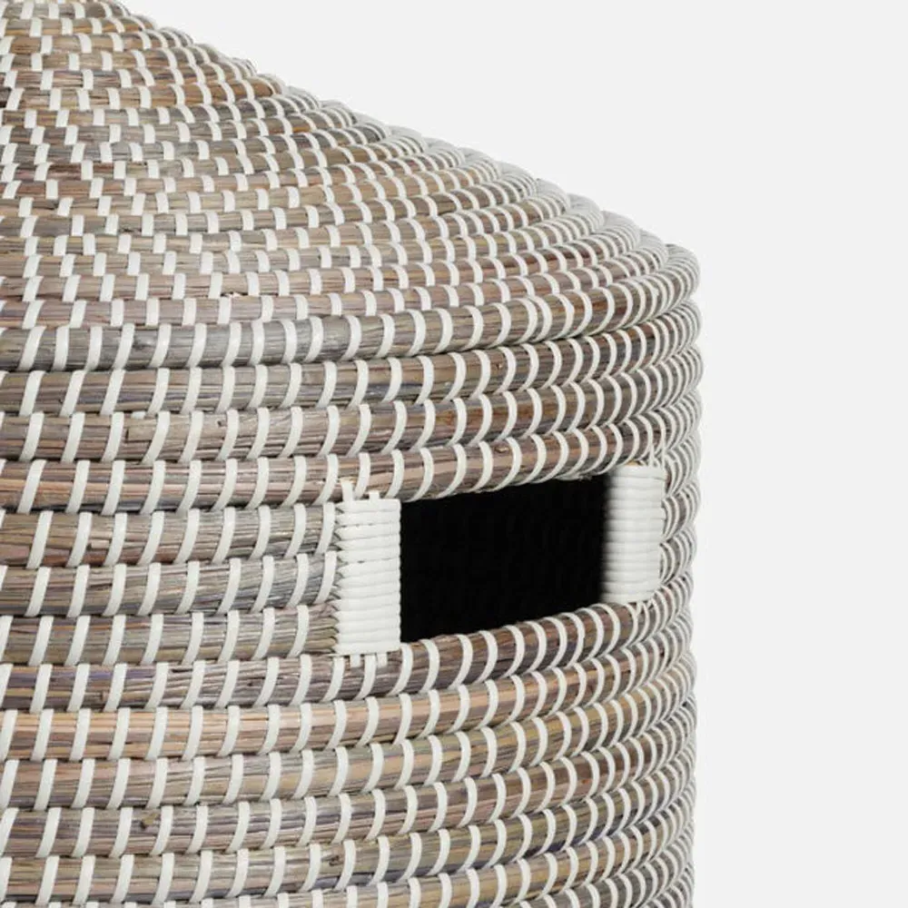 Roslyn Woven Seagrass Hamper Small - Grey