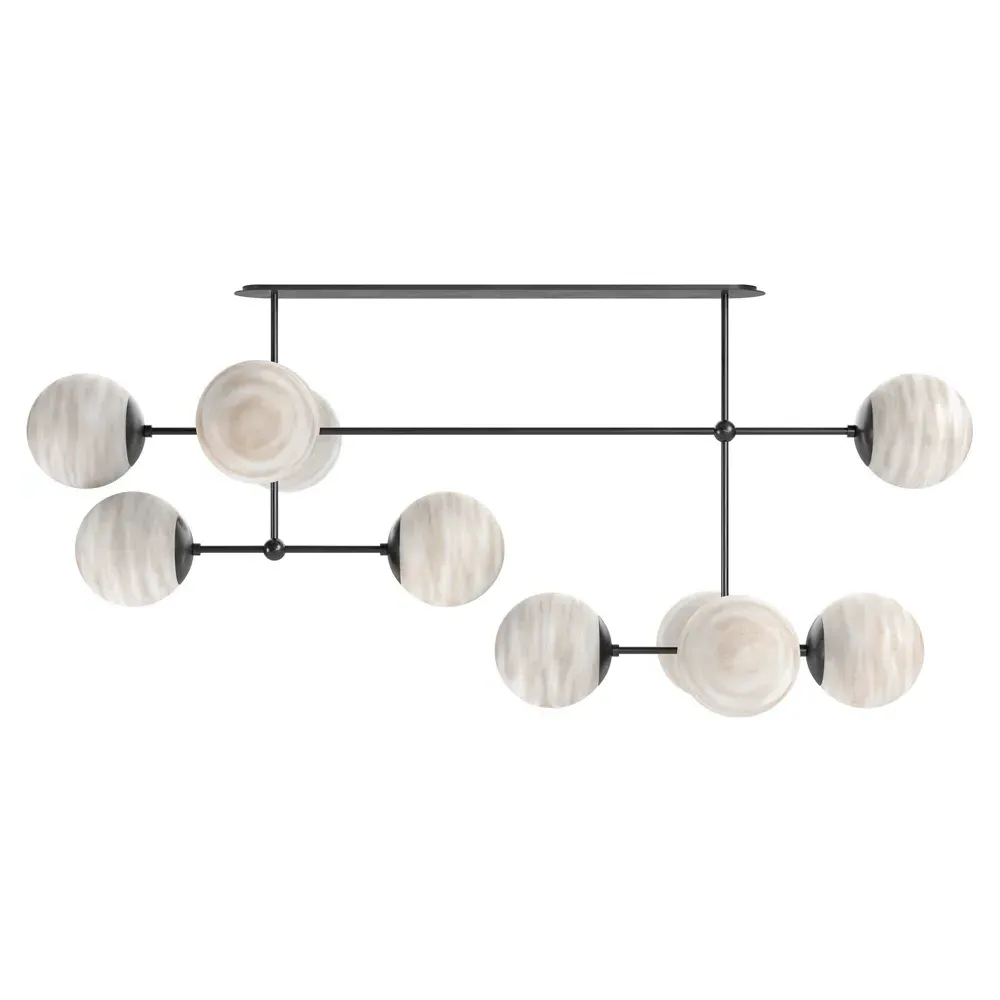 Armstrong Linear Chandelier - Black Gunmetal, Glass image