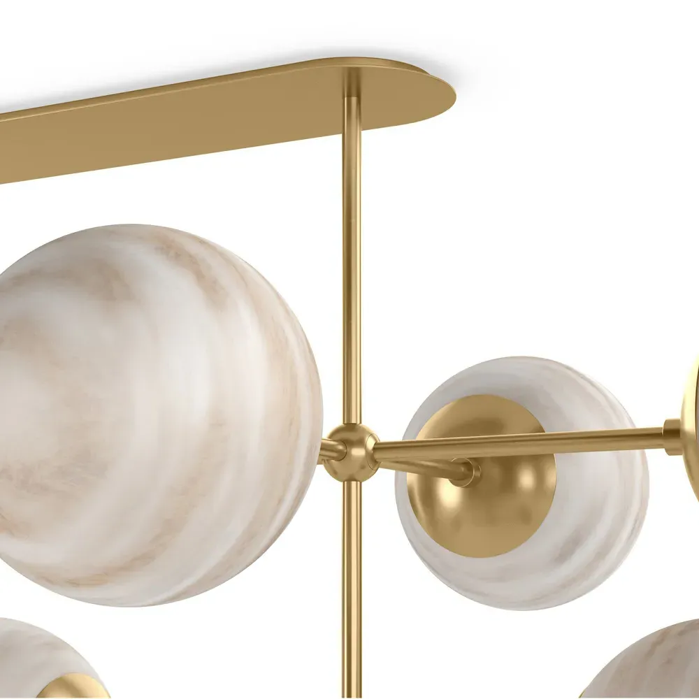 Armstrong Linear Chandelier - Burnished Brass, Glass