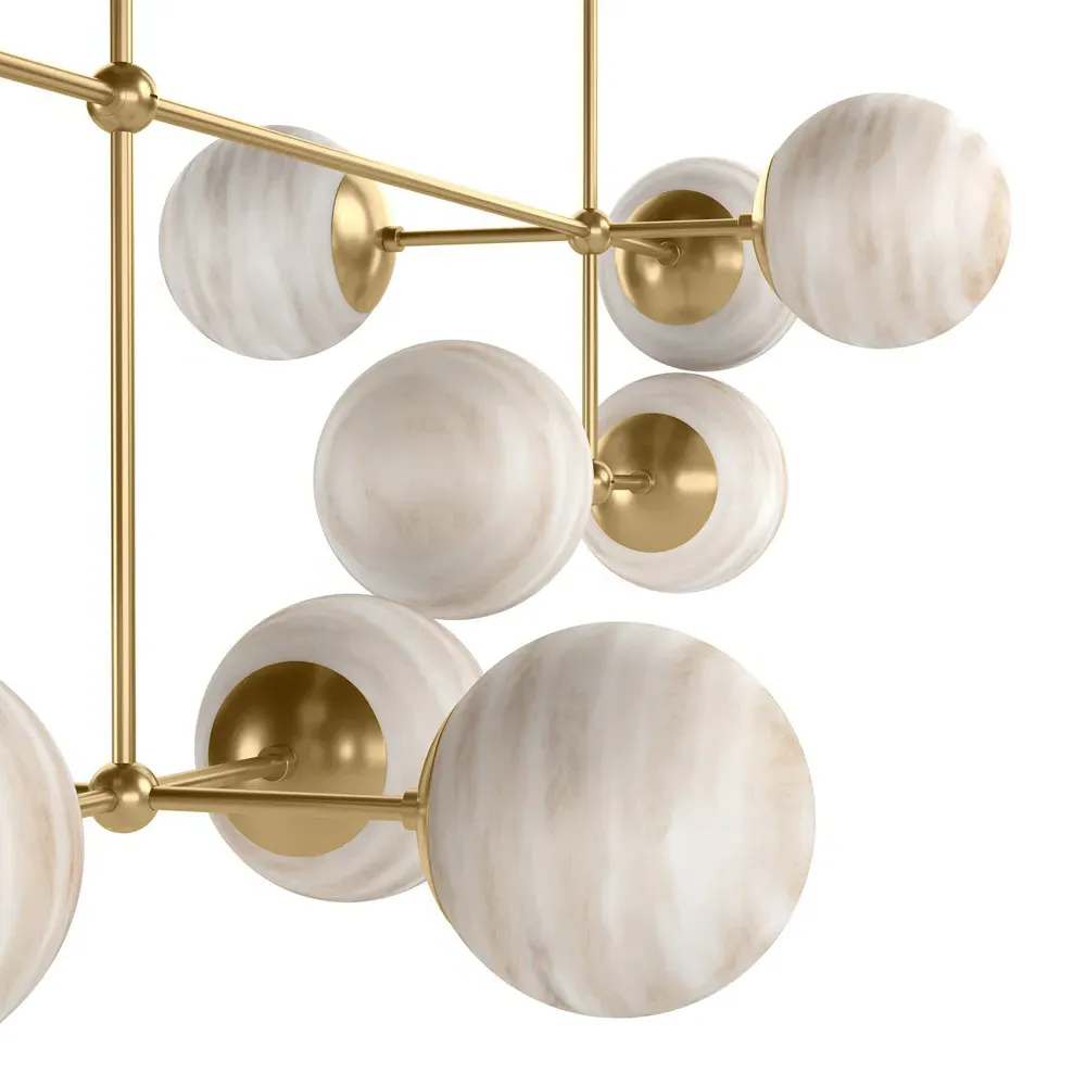 Armstrong Linear Chandelier - Burnished Brass, Glass