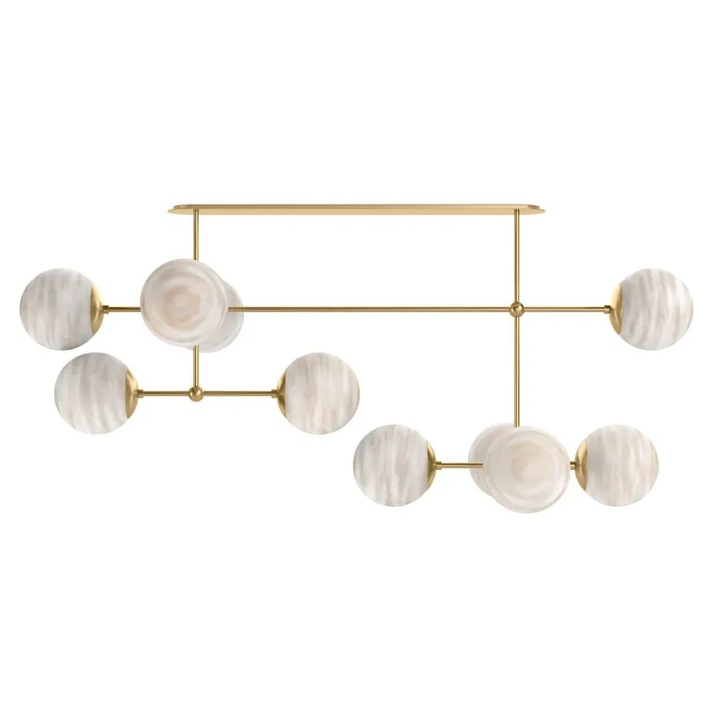 Armstrong Linear Chandelier - Burnished Brass, Glass