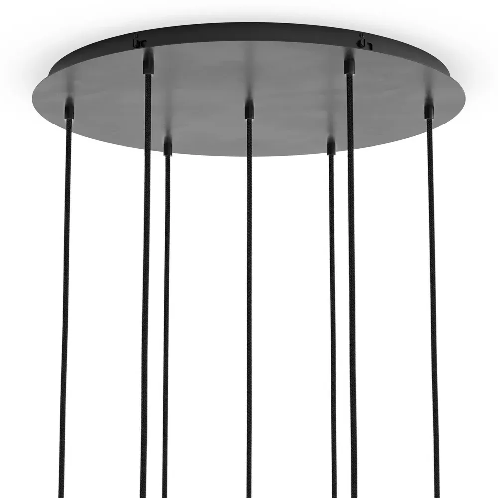 Mix 7 Glass Globe Cluster Chandelier - Black Gunmetal