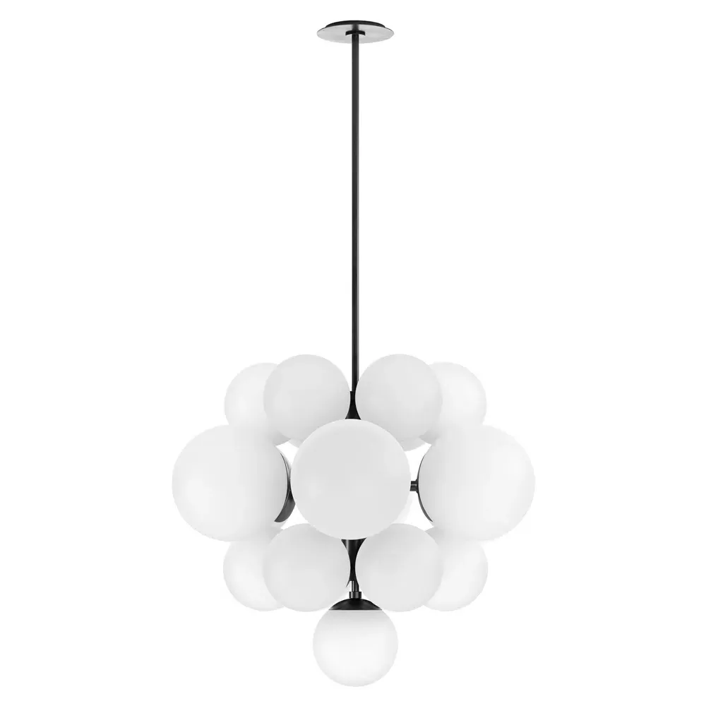 Nova White Globes Chandelier - Black Gunmetal image