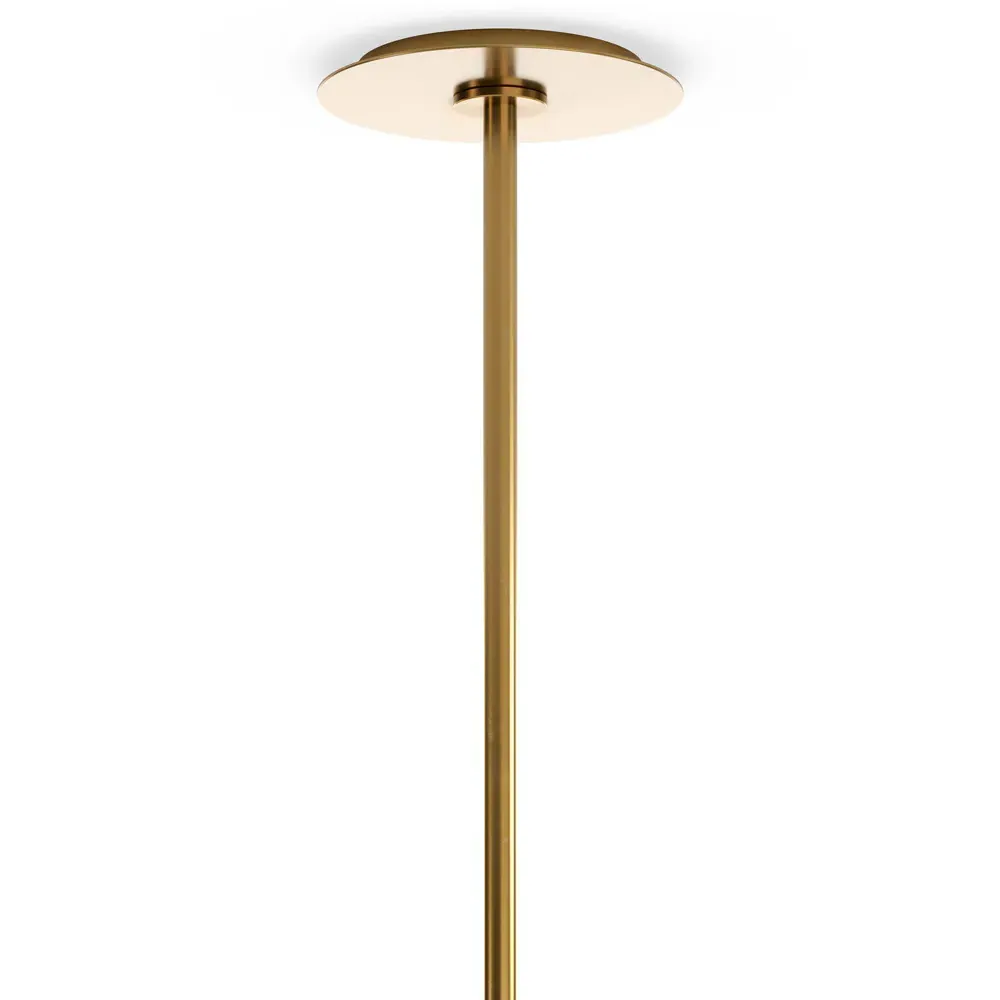 Nova White Globes Chandelier - Burnished Brass