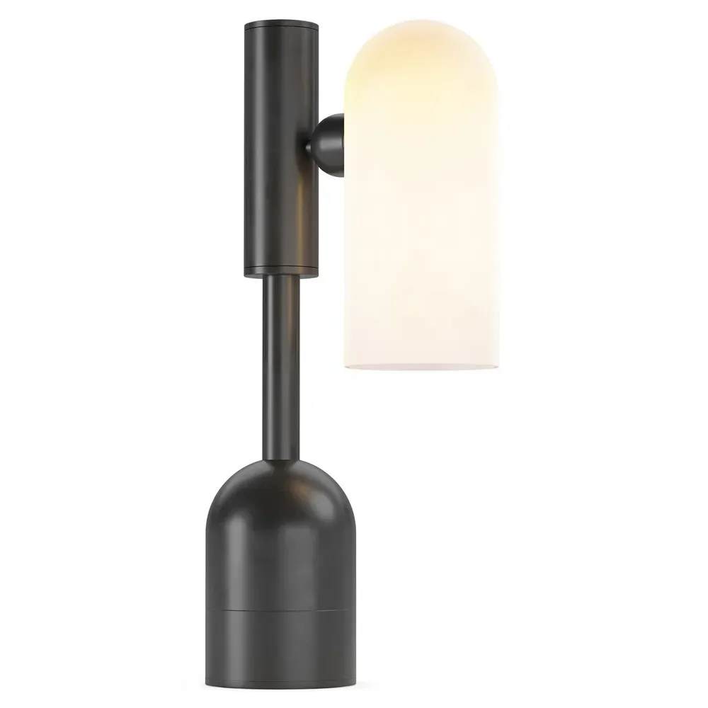 Odyssey Cylinder Table Lamp - Black Gunmetal, Glass