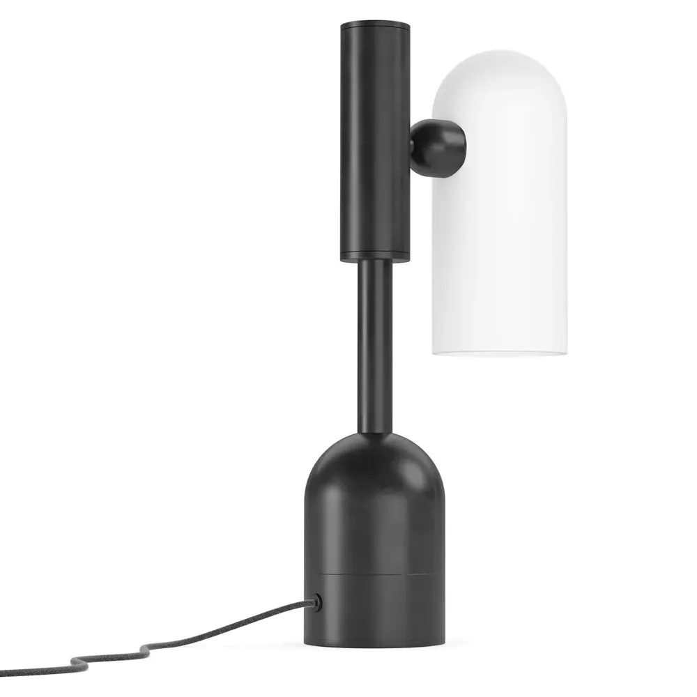 Odyssey Cylinder Table Lamp - Black Gunmetal, Glass