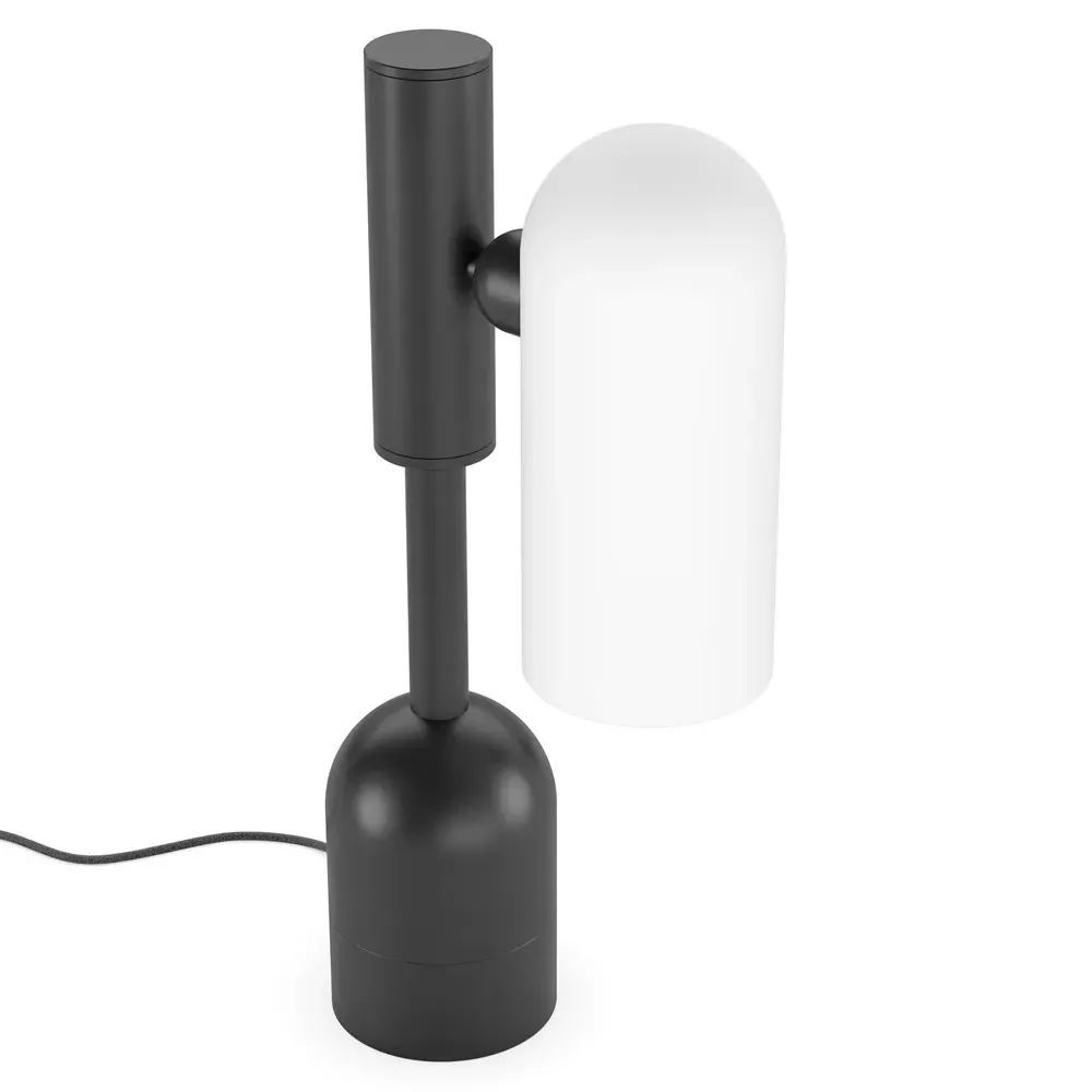 Odyssey Cylinder Table Lamp - Black Gunmetal, Glass
