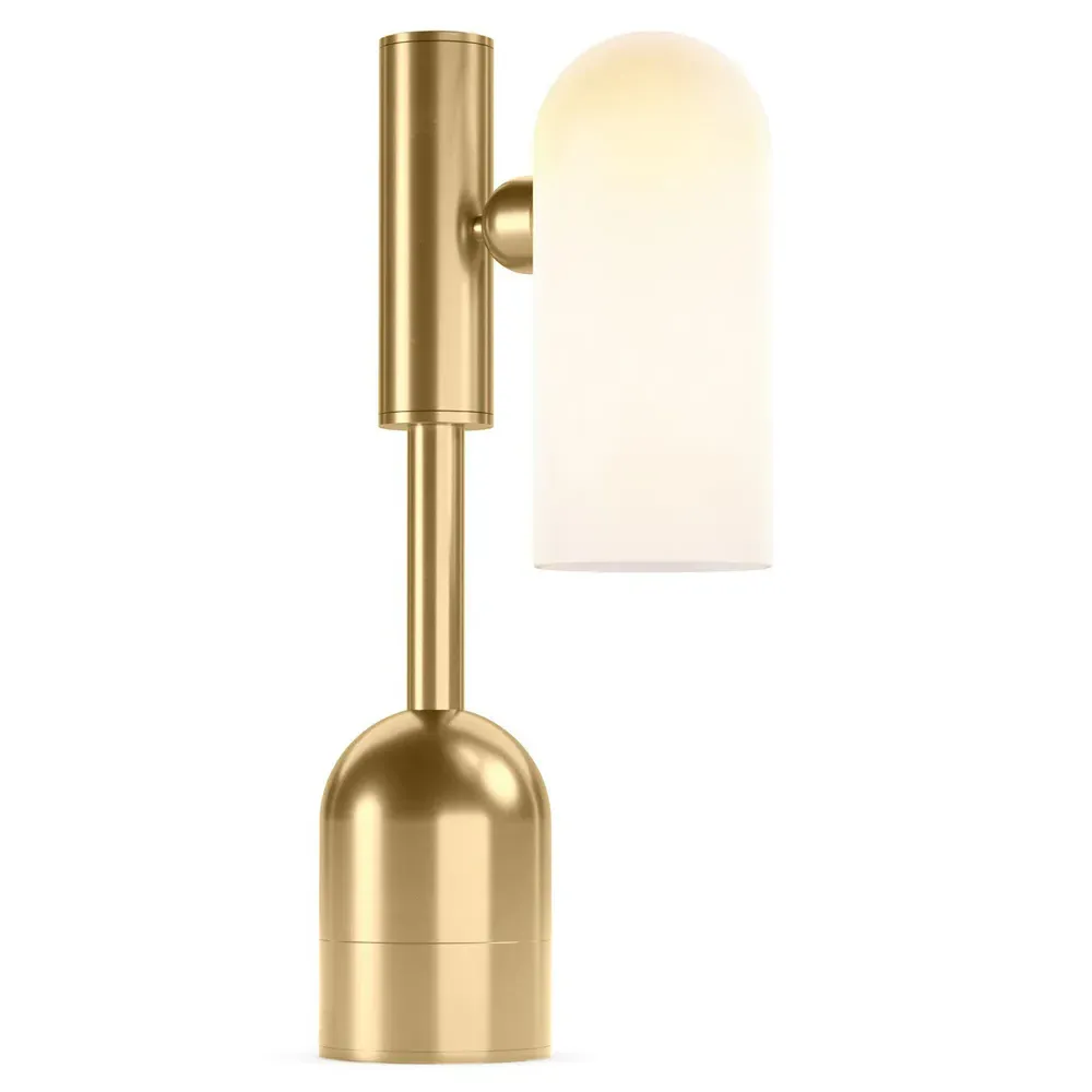 Odyssey Cylinder Table Lamp - Burnished Brass, Glass