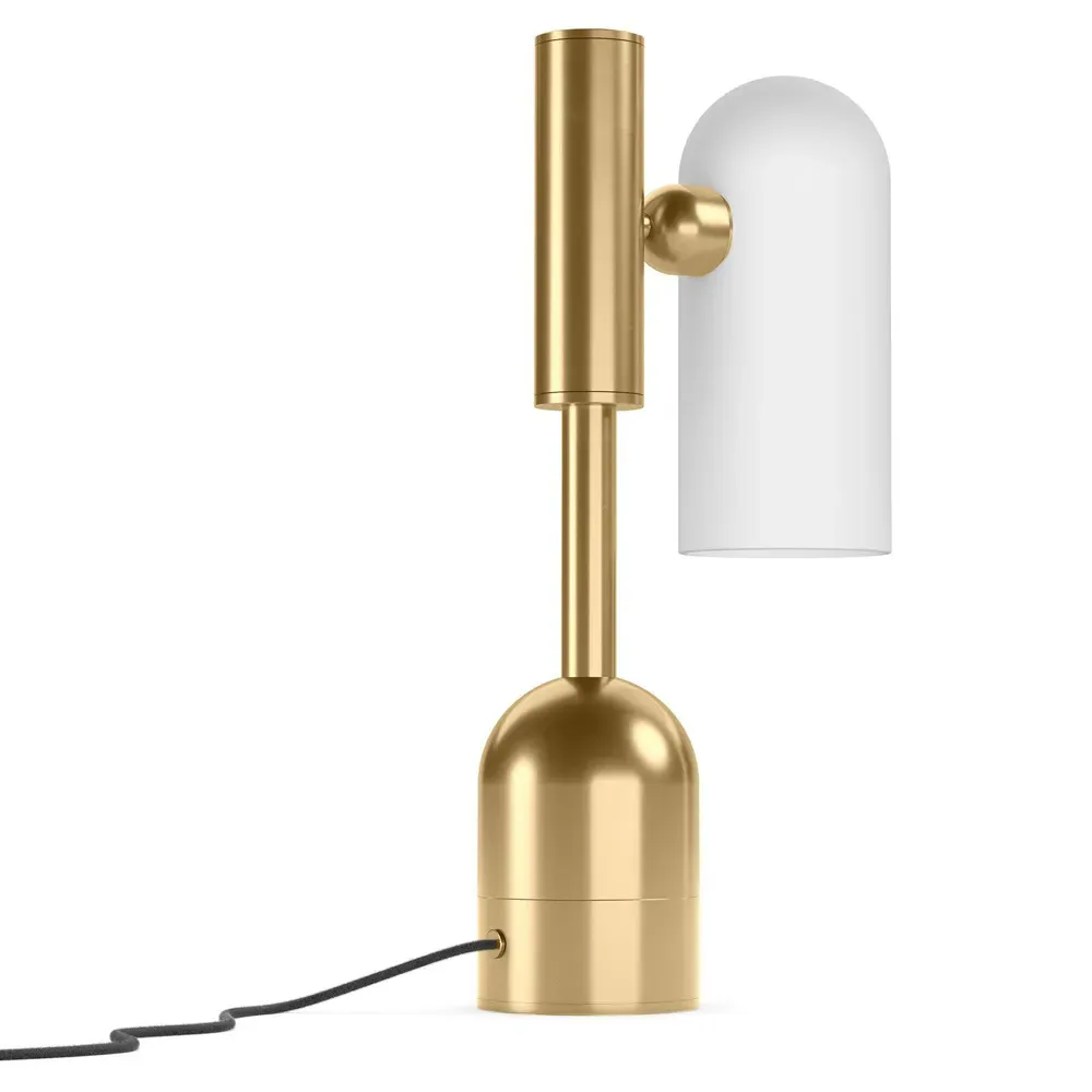 Odyssey Cylinder Table Lamp - Burnished Brass, Glass