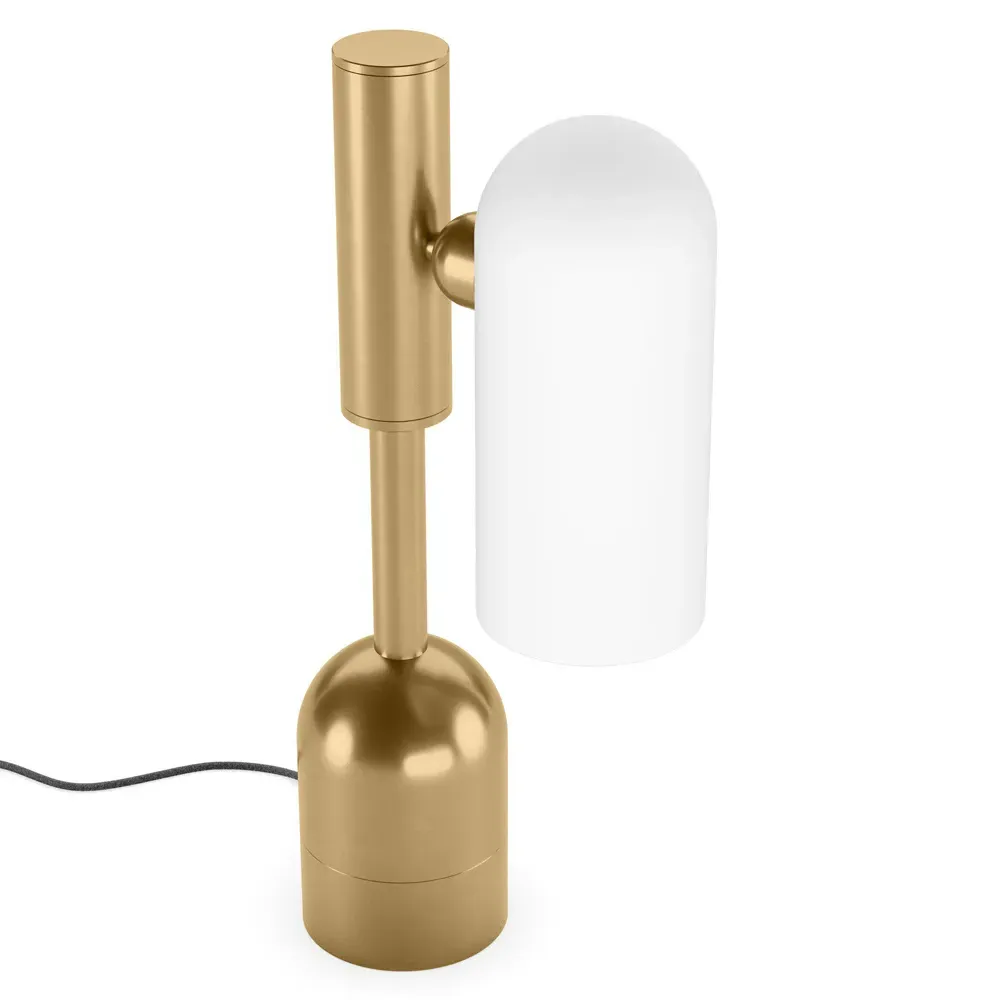 Odyssey Cylinder Table Lamp - Burnished Brass, Glass