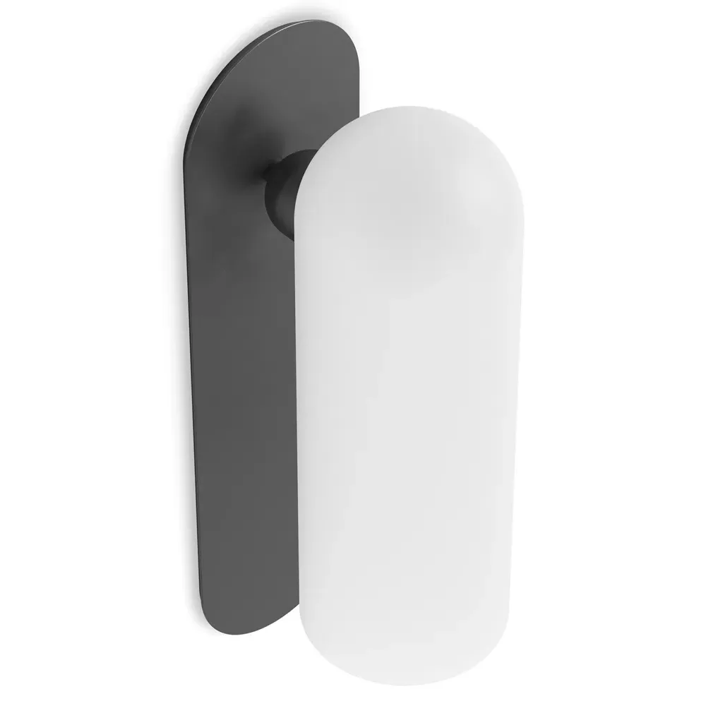 Odyssey Large Cylinder Sconce - Black Gunmetal, Glass