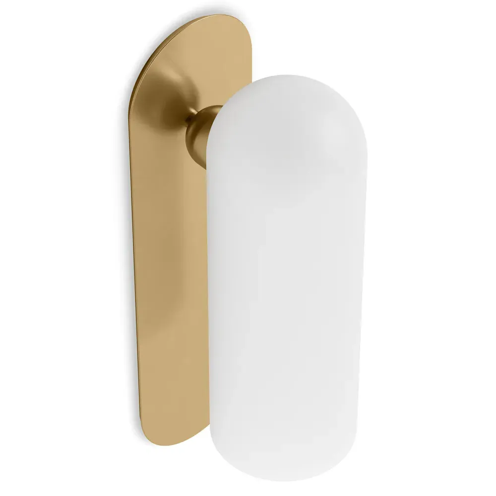Odyssey Large Cylinder Sconce - Burnished Brass, Glass