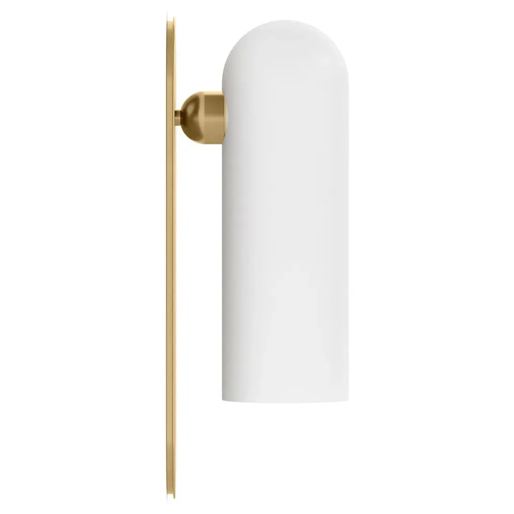 Odyssey Large Cylinder Sconce - Burnished Brass, Glass