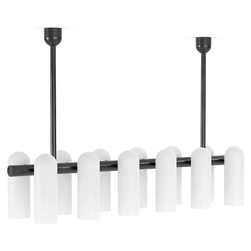 Odyssey Linear Chandelier - Black Gunmetal, Glass