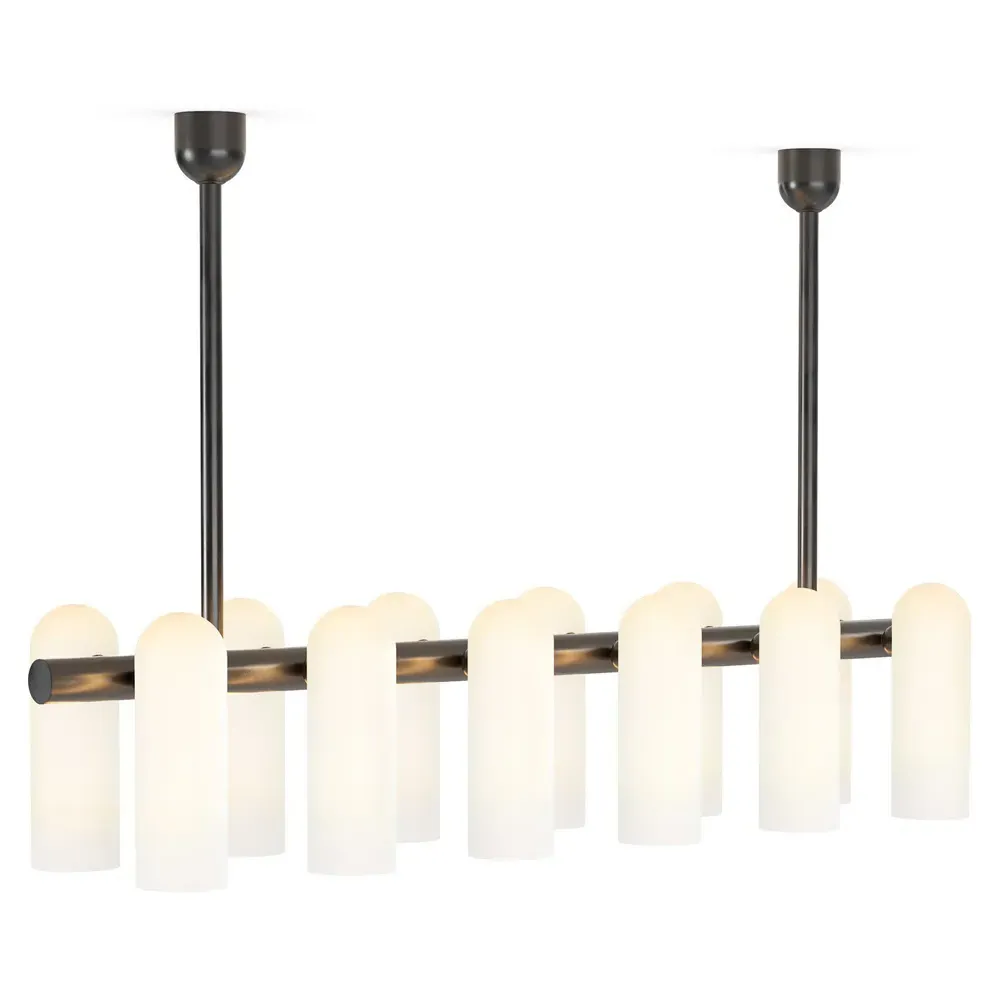 Odyssey Linear Chandelier - Black Gunmetal, Glass