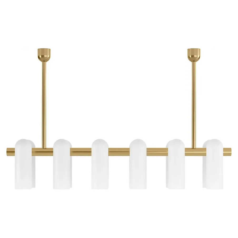 Odyssey Linear Chandelier - Burnished Brass, Glass