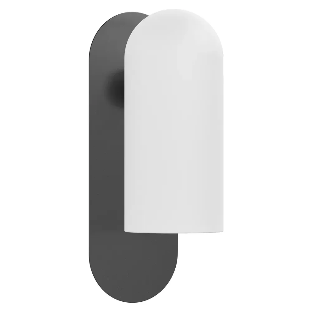 Odyssey Medium Cylinder Sconce - Black Gunmetal, Glass image