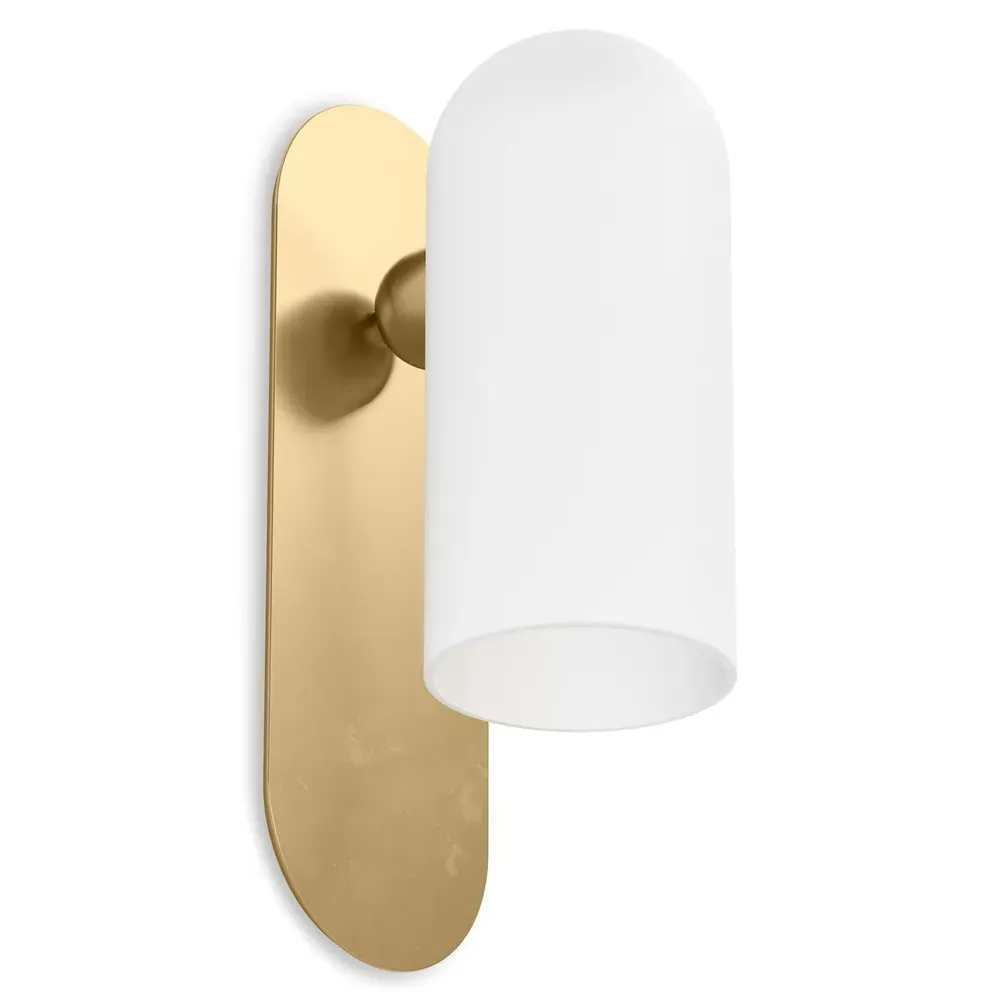 Odyssey Medium Sconce - Burnished Brass, Glass
