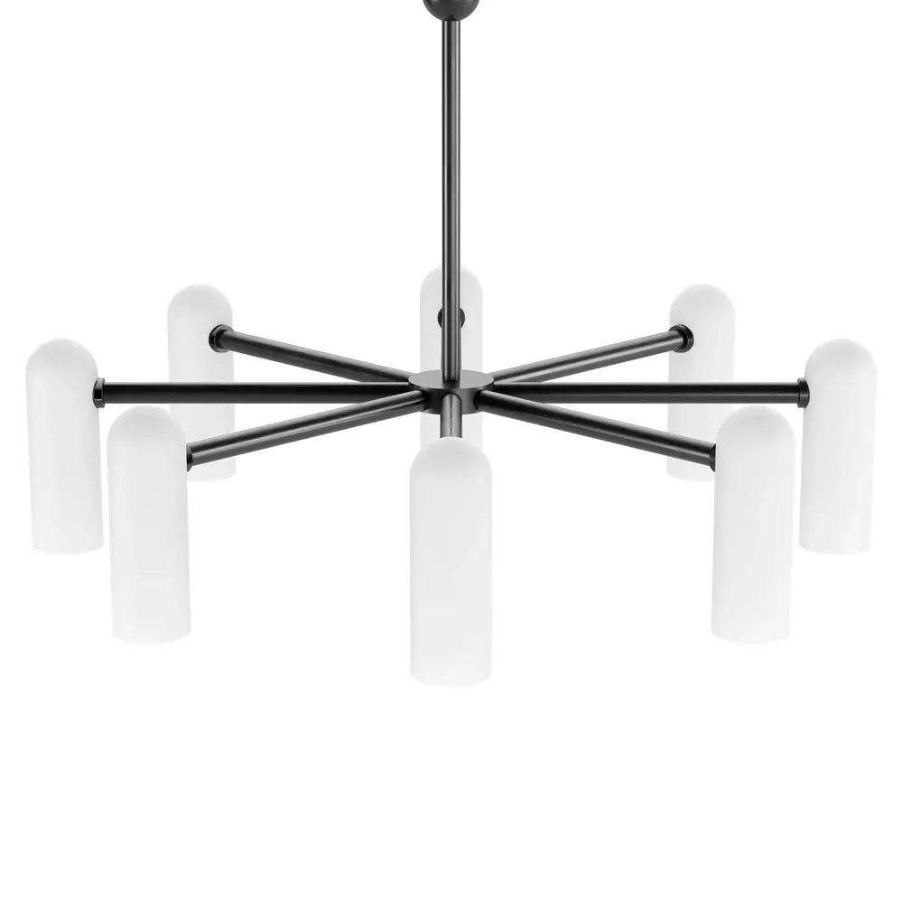 Odyssey Round Chandelier - Black Gunmetal, Glass