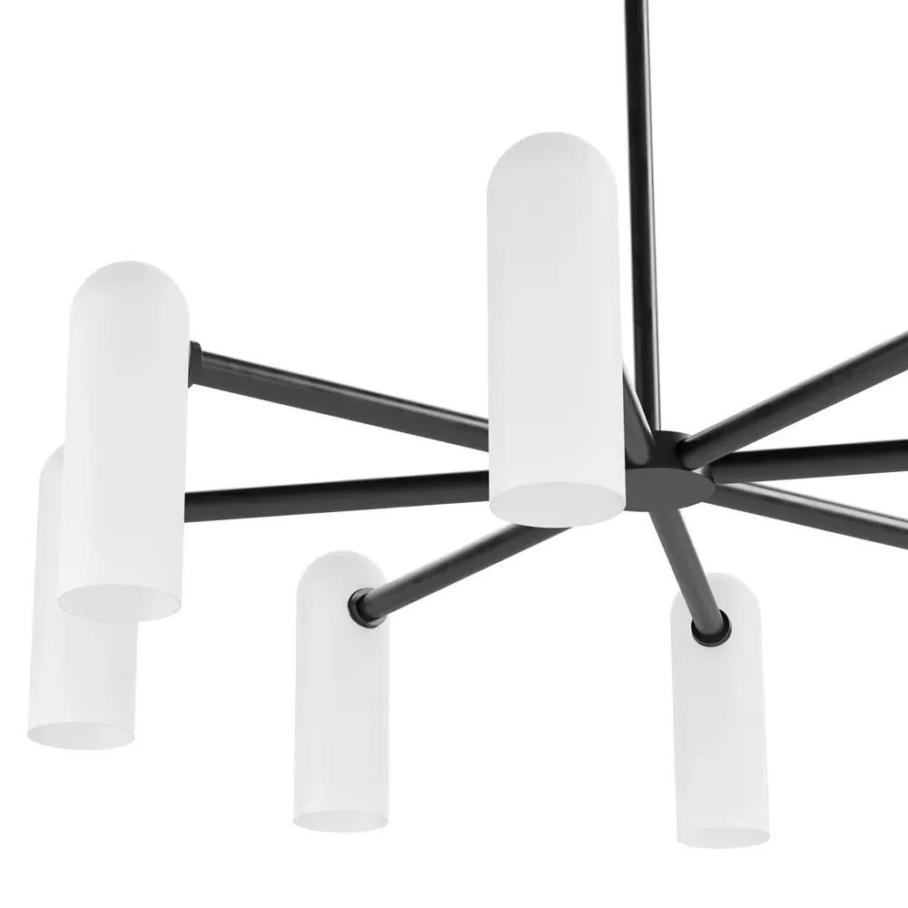 Odyssey Round Chandelier - Black Gunmetal, Glass