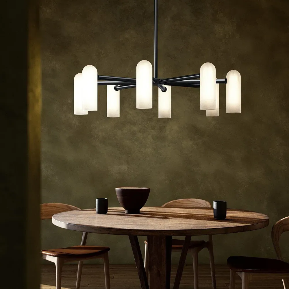 Odyssey Round Chandelier - Black Gunmetal, Glass