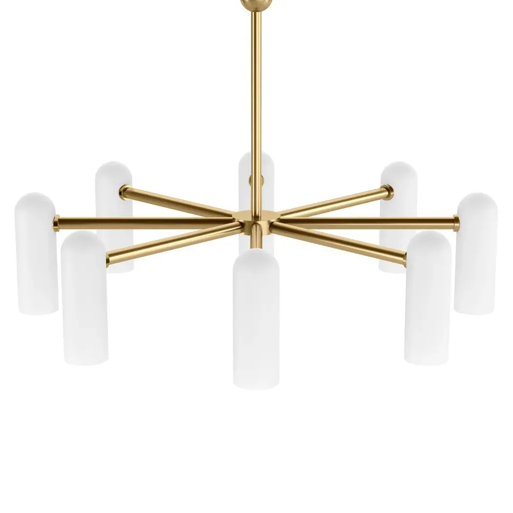 Odyssey Round Chandelier - Burnished Brass, Glass