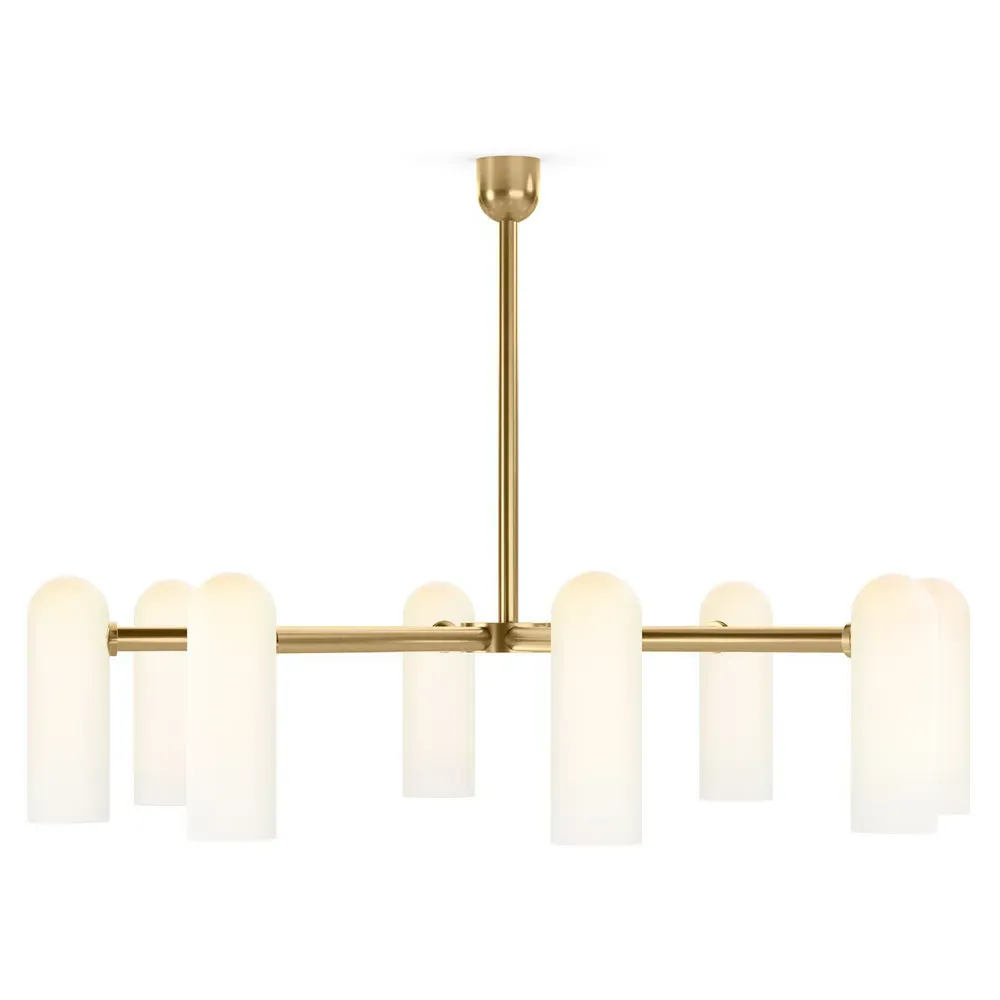 Odyssey Round Chandelier - Burnished Brass, Glass