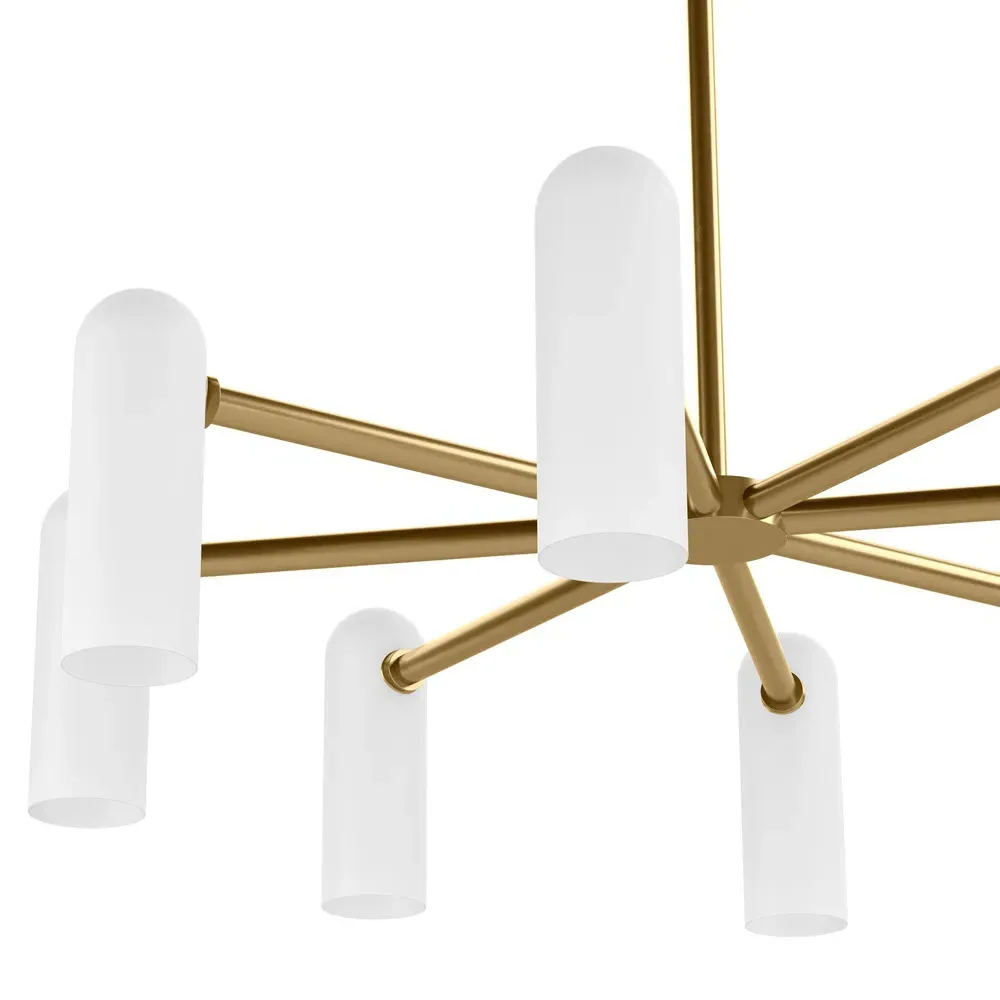 Odyssey Round Chandelier - Burnished Brass, Glass