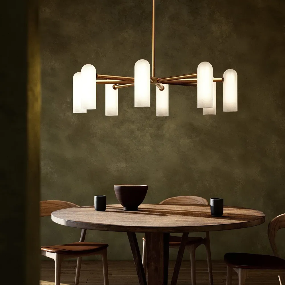 Odyssey Round Chandelier - Burnished Brass, Glass