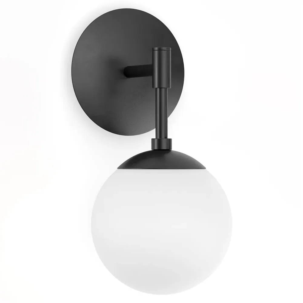 Sunset Globe Wall Sconce - Black Gunmetal, Glass