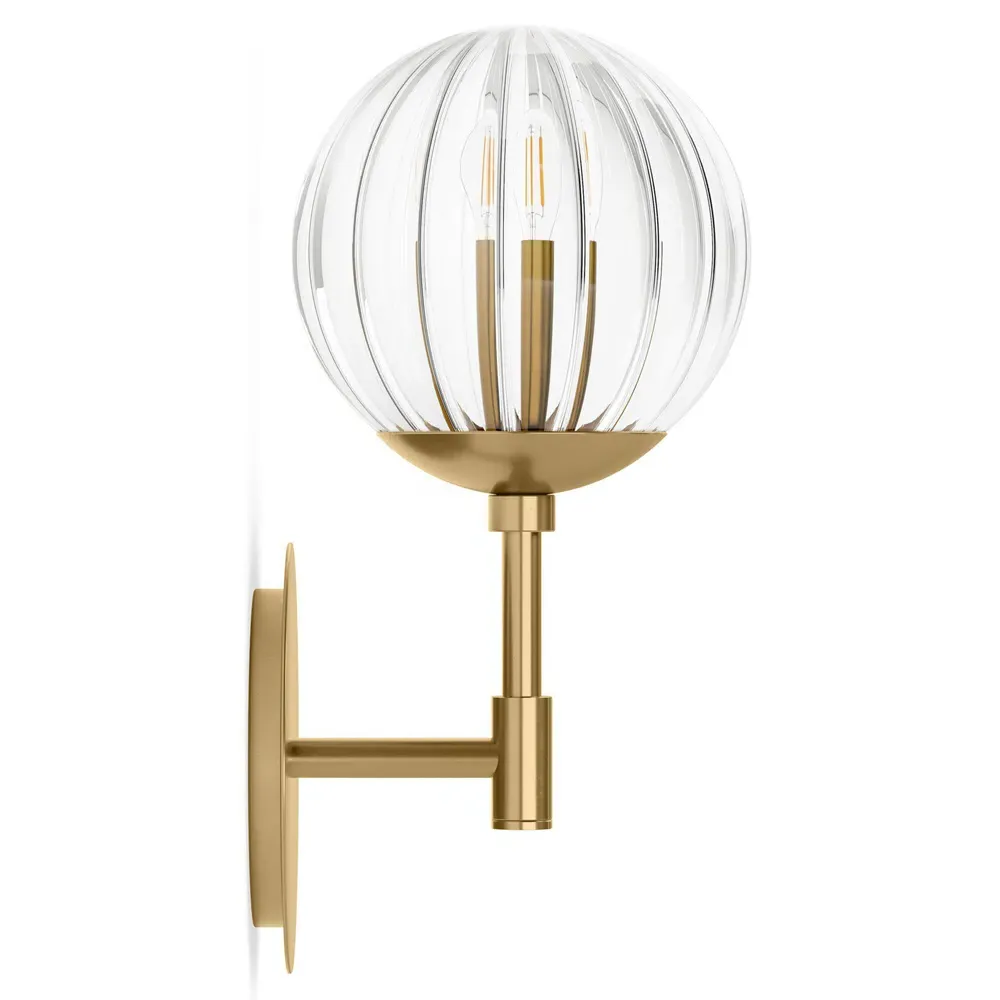 Sunset Ribbon Glass Globe Wall Sconce - Burnished Brass