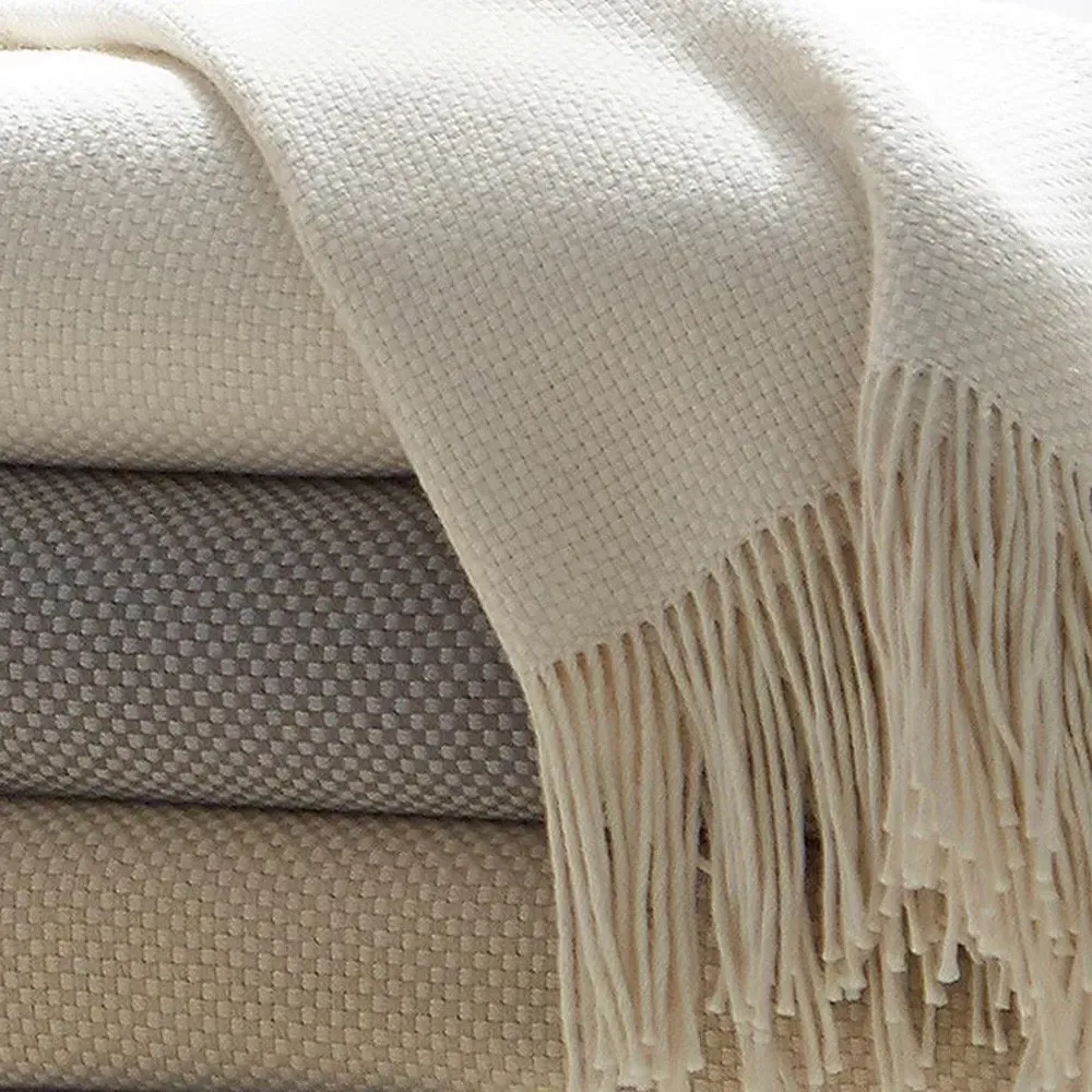 Bristol Woven Throw Blanket - Cream, Cotton