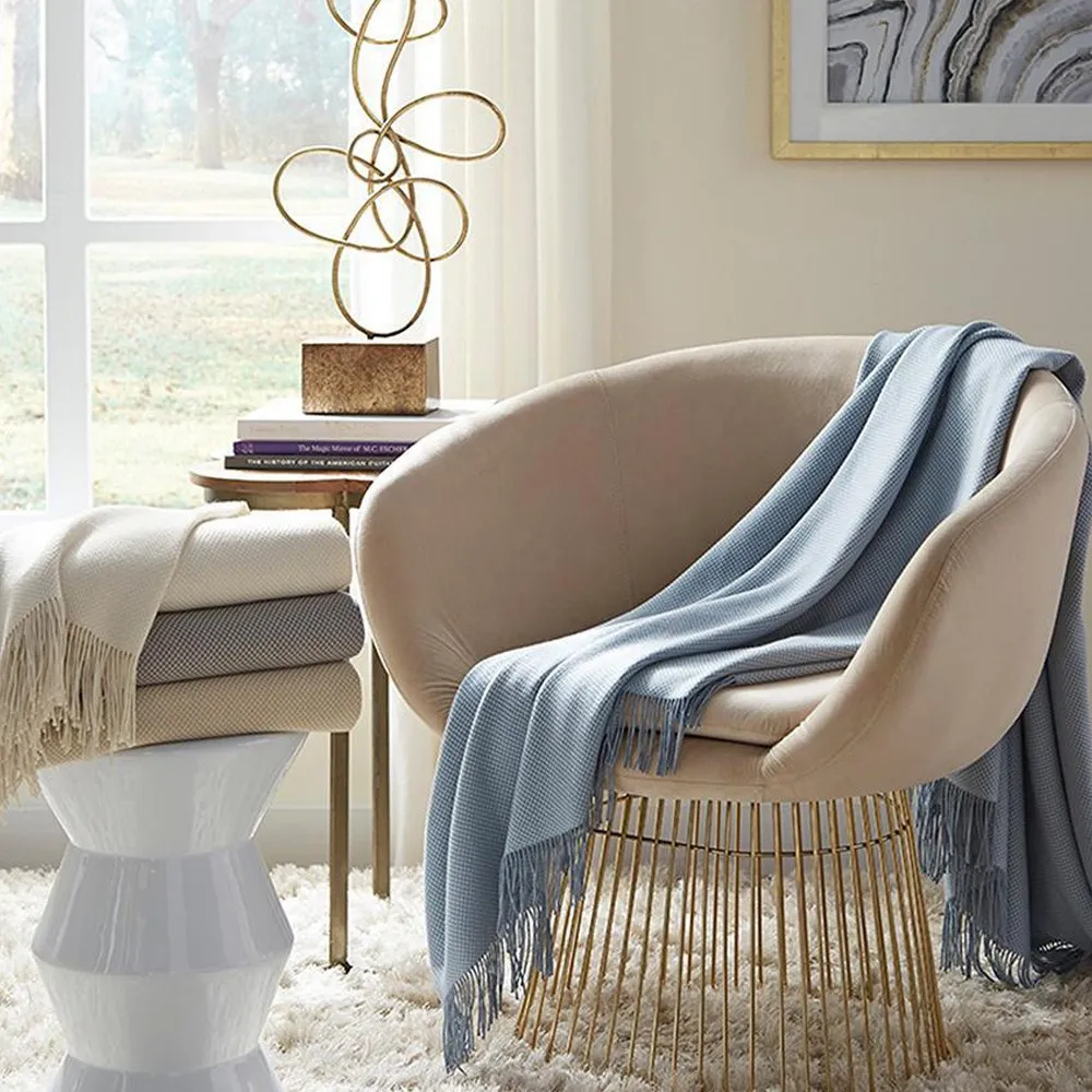 Bristol Woven Throw Blanket - Cream, Cotton