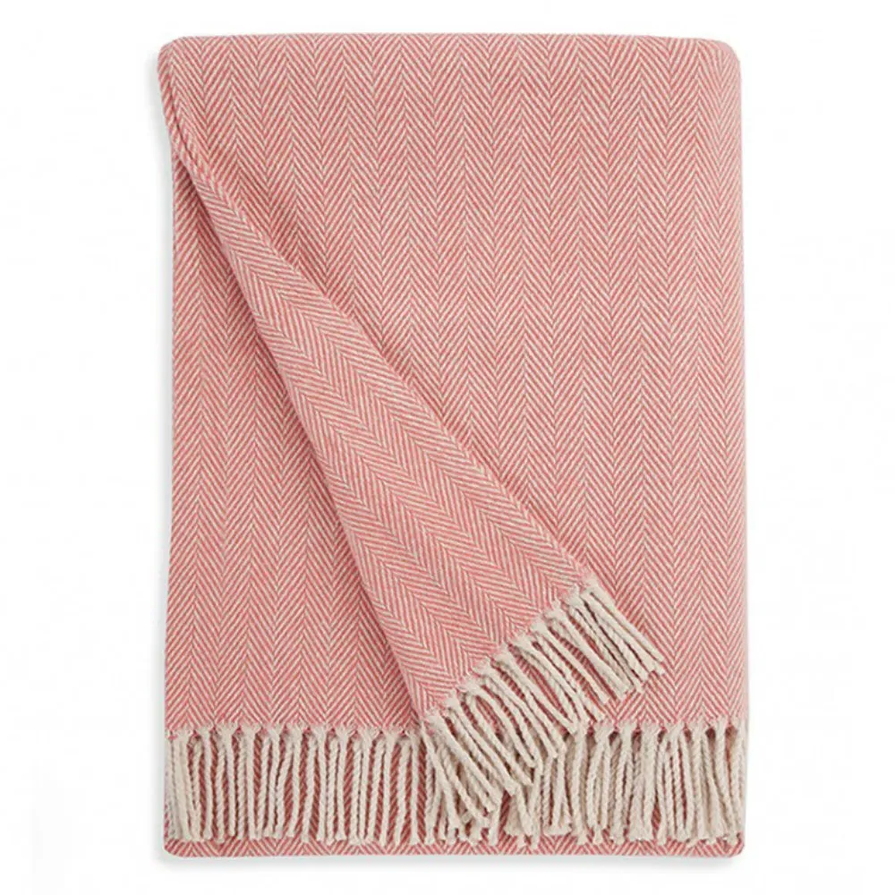 Celine Throw Blanket - Salmon, Cotton