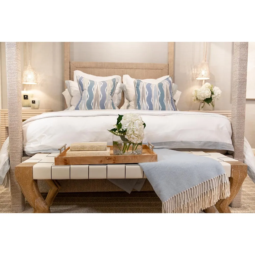 Celine Throw Blanket - Slate Blue, Cotton