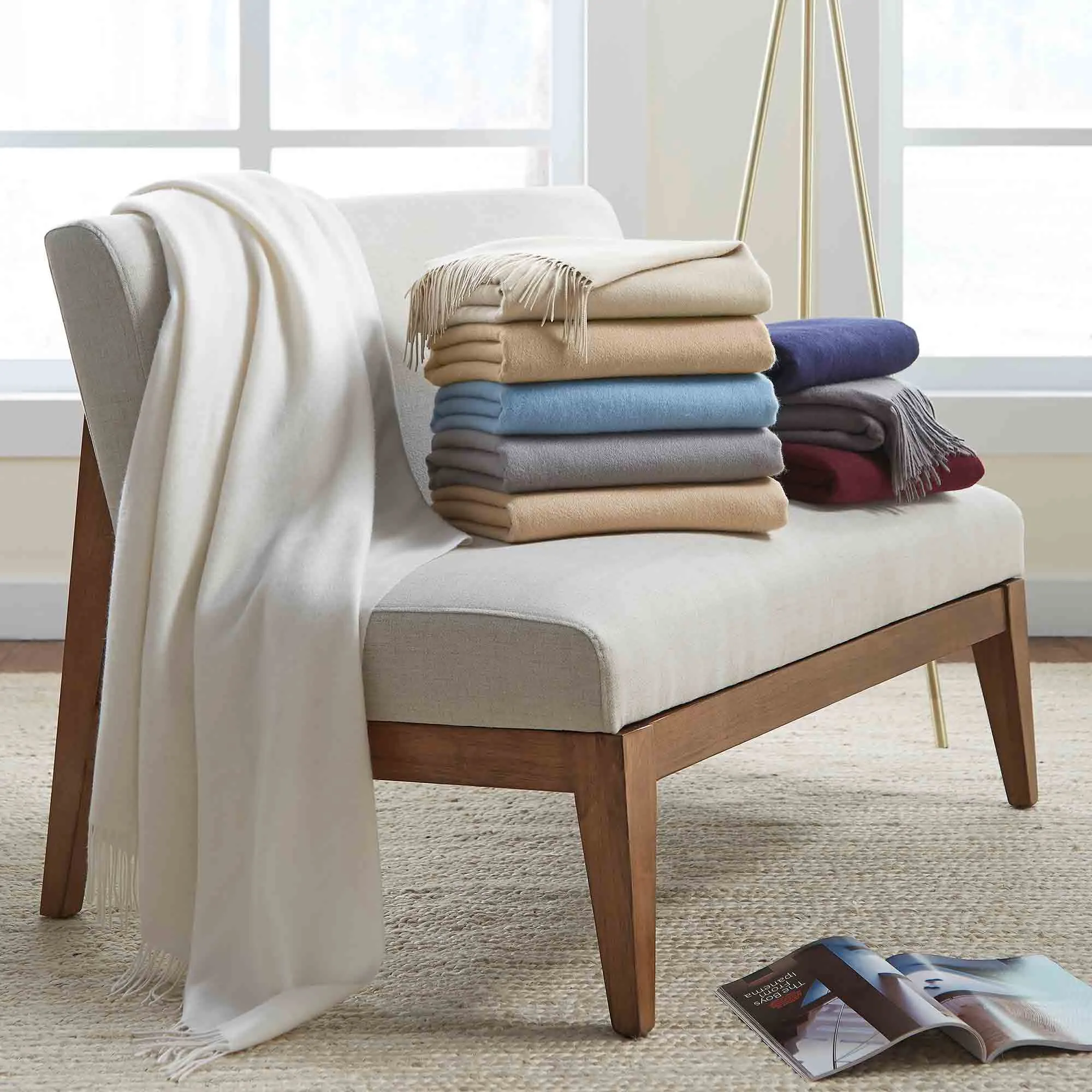 Dorsey Throw Blanket - Almond, Cashmere